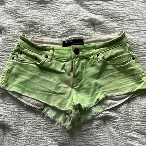 BDG Green Jean Shorts Distressed Cut-Off Style